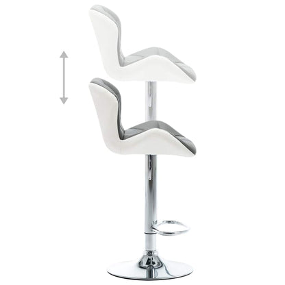 Bar Stool 2 pcs Grey 17.32 x 18.90 x 41.54 in Faux Leather