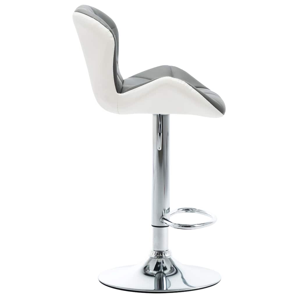 Bar Stool 2 pcs Grey 17.32 x 18.90 x 41.54 in Faux Leather
