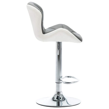 Bar Stool 2 pcs Grey 17.32 x 18.90 x 41.54 in Faux Leather