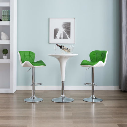 Bar Stools 2 pcs Green Faux Leather