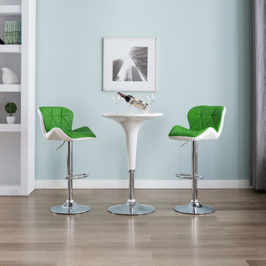 Bar Stools 2 pcs Green Faux Leather