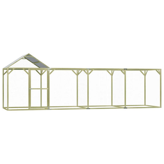 Chicken Cage Green Treated Pinewood 20 x 5 x 6.6 ft Durable