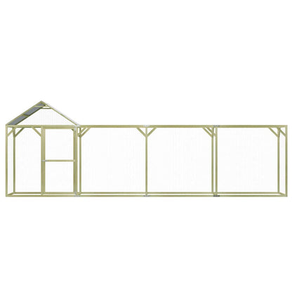 Chicken Cage Green Treated Pinewood 20 x 5 x 6.6 ft Durable