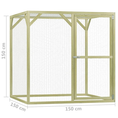 Chicken Cage 4.9'x4.9'x4.9' Impregnated Pinewood