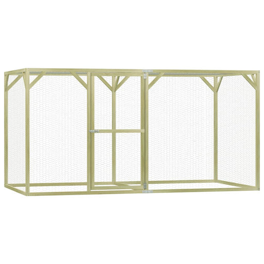 Chicken Cage Green and Silver Treated Pinewood & Galvanized Steel