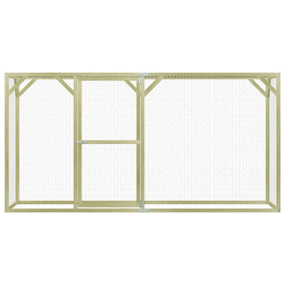 Chicken Cage Green and Silver Treated Pinewood & Galvanized Steel