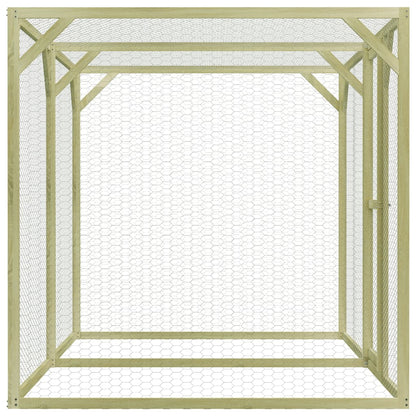 Chicken Cage Green and Silver Treated Pinewood & Galvanized Steel