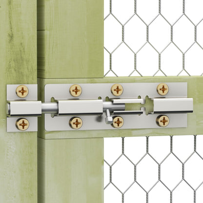 Chicken Cage Green and Silver Treated Pinewood & Galvanized Steel