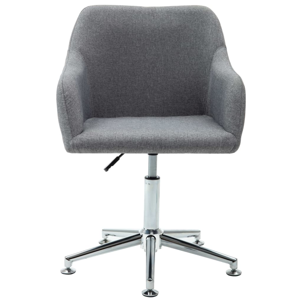 Swivel Office Chair Light Gray Fabric