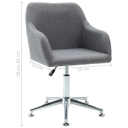 Swivel Office Chair Light Gray Fabric