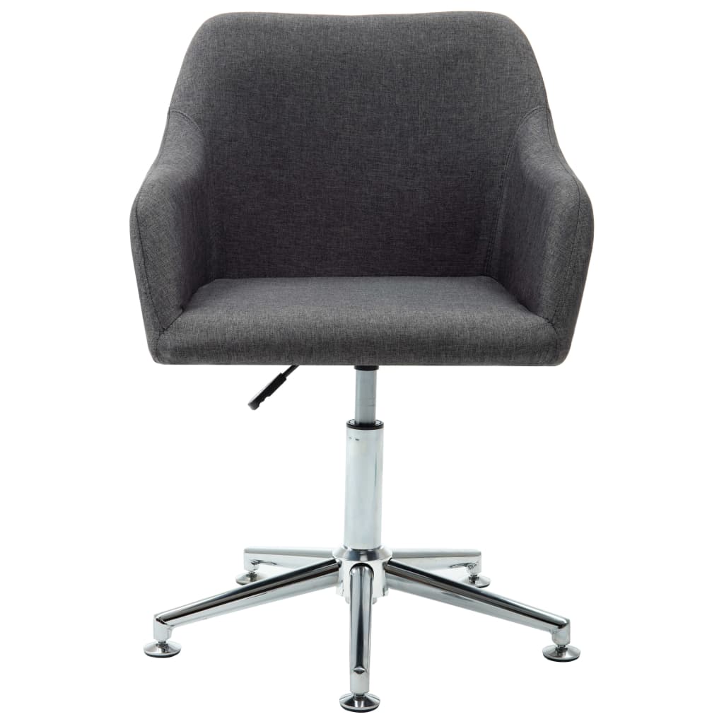 Swivel Office Chair Dark Gray Fabric
