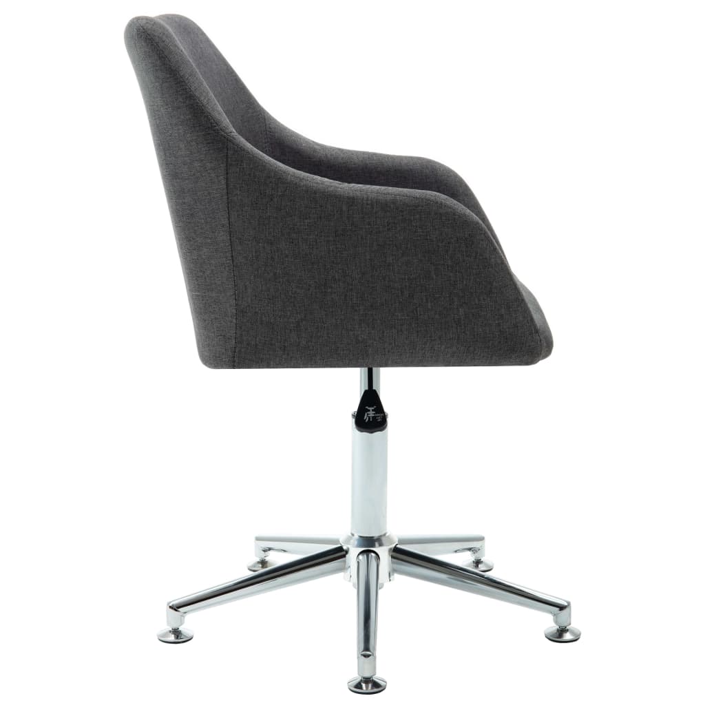 Swivel Office Chair Dark Gray Fabric
