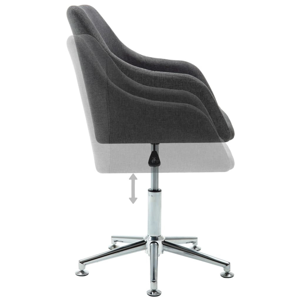 Swivel Office Chair Dark Gray Fabric