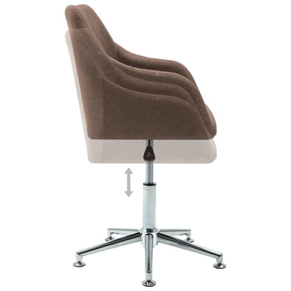 Office Chair Brown Polyester, Plywood, Steel Adjustable Swivel