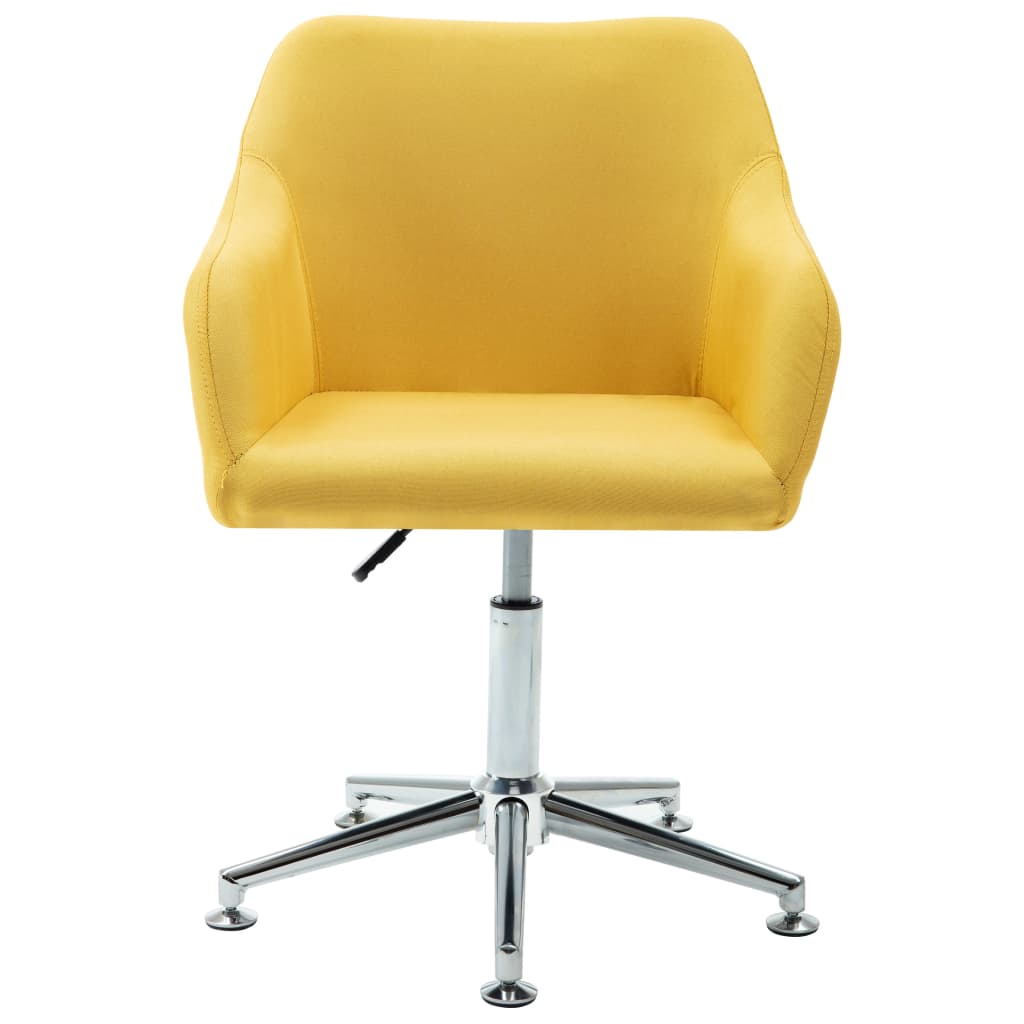 Swivel Office Chair Yellow Fabric