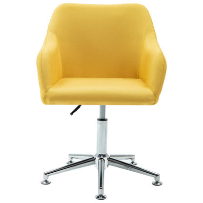 Swivel Office Chair Yellow Fabric