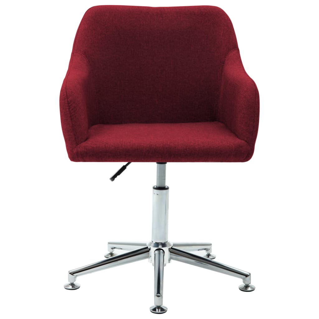 Office Chair Wine Red Polyester, Plywood, Steel Adjustable