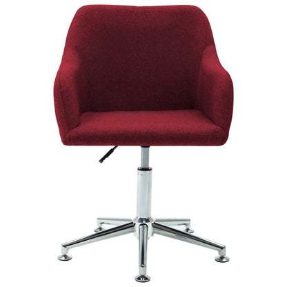 Office Chair Wine Red Polyester, Plywood, Steel Adjustable
