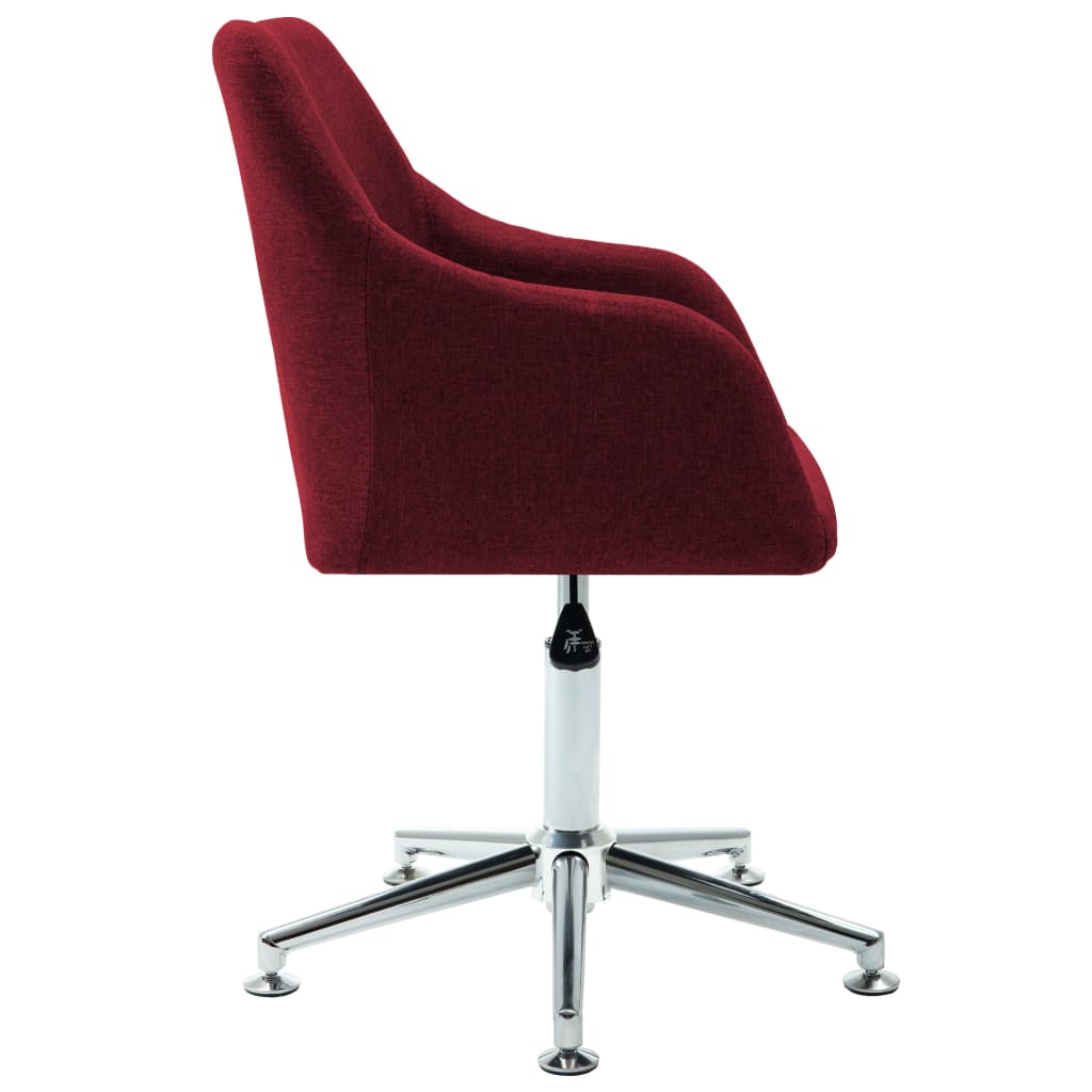Office Chair Wine Red Polyester, Plywood, Steel Adjustable