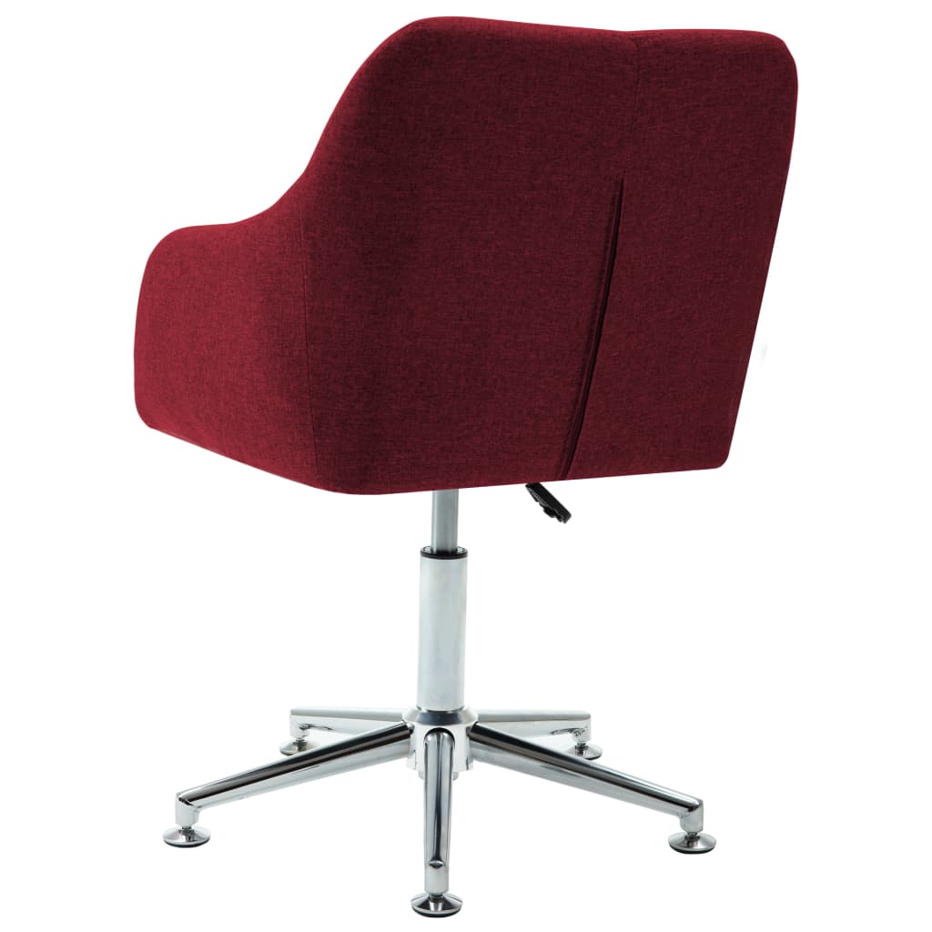Office Chair Wine Red Polyester, Plywood, Steel Adjustable