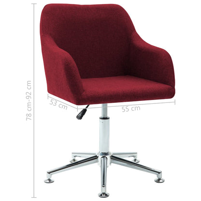 Office Chair Wine Red Polyester, Plywood, Steel Adjustable