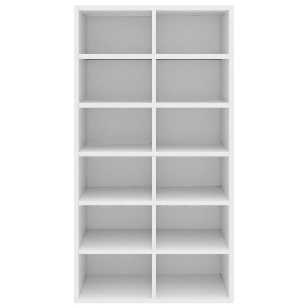 Shoe Rack White 21.3x13.4x39.6" Engineered Wood