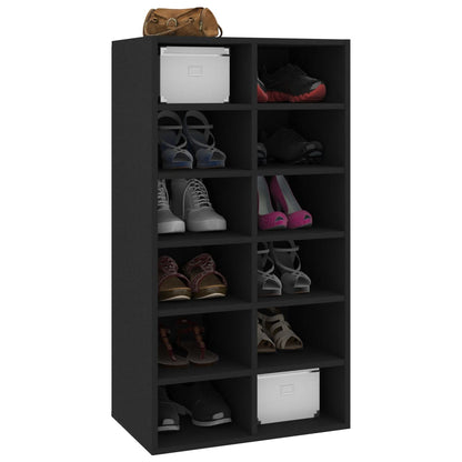 Shoe Rack Black 21.3x13.4x39.6" Engineered Wood