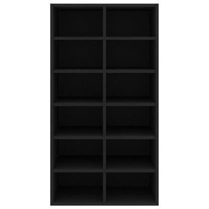 Shoe Rack Black 21.3x13.4x39.6" Engineered Wood