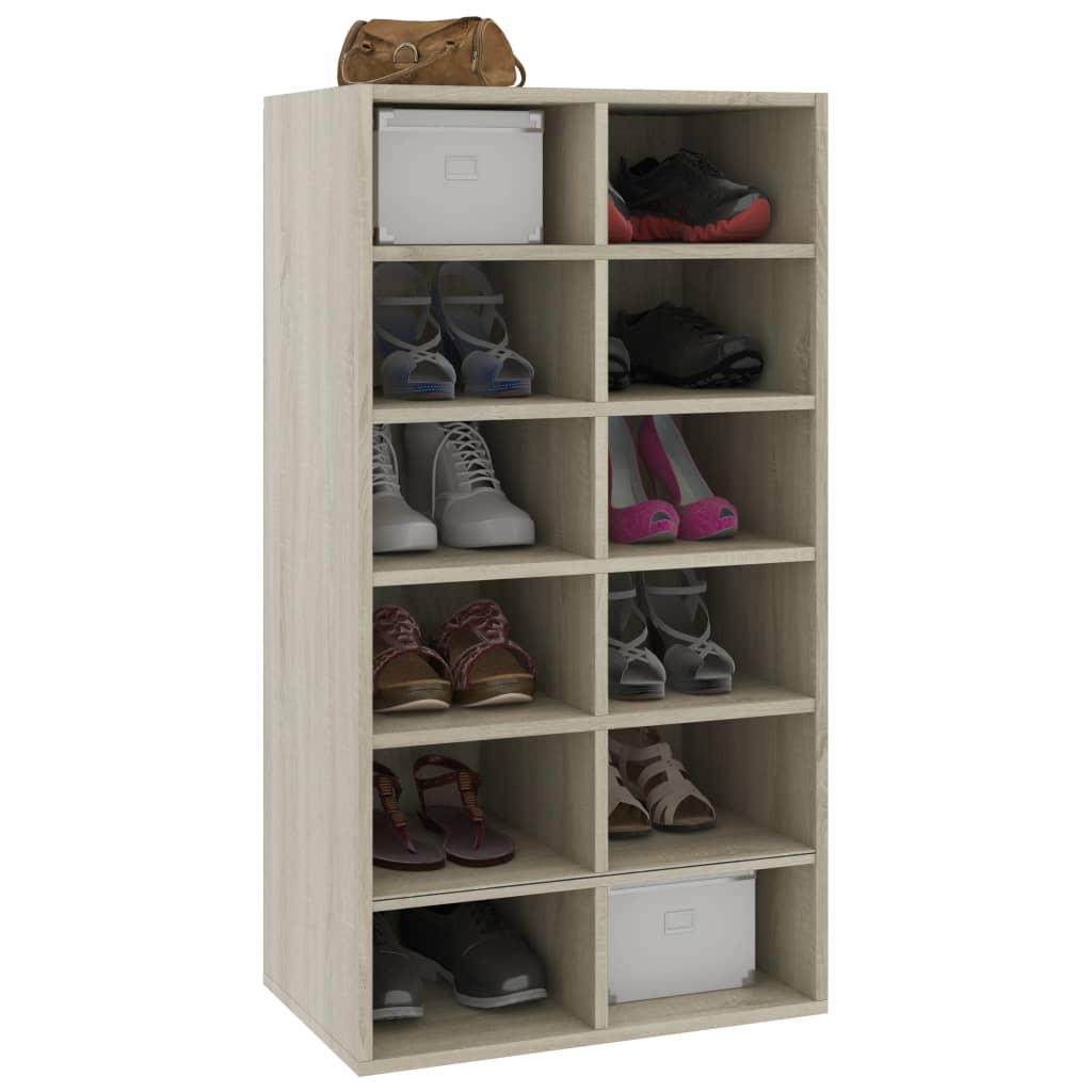 Shoe Rack Sonoma Oak 21.3x13.4x39.6" Engineered Wood
