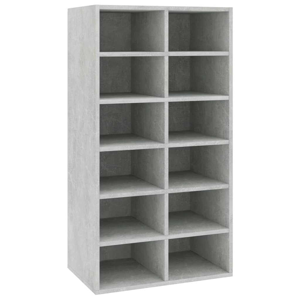 Shoe Rack Concrete Grey 21.3x13.4x39.6" Engineered Wood