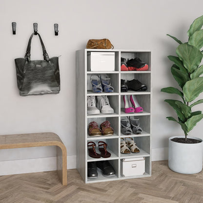 Shoe Rack Concrete Grey 21.3x13.4x39.6" Engineered Wood