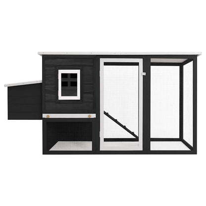 Outdoor Chicken Cage Hen House with 1 Egg Cage Gray Wood