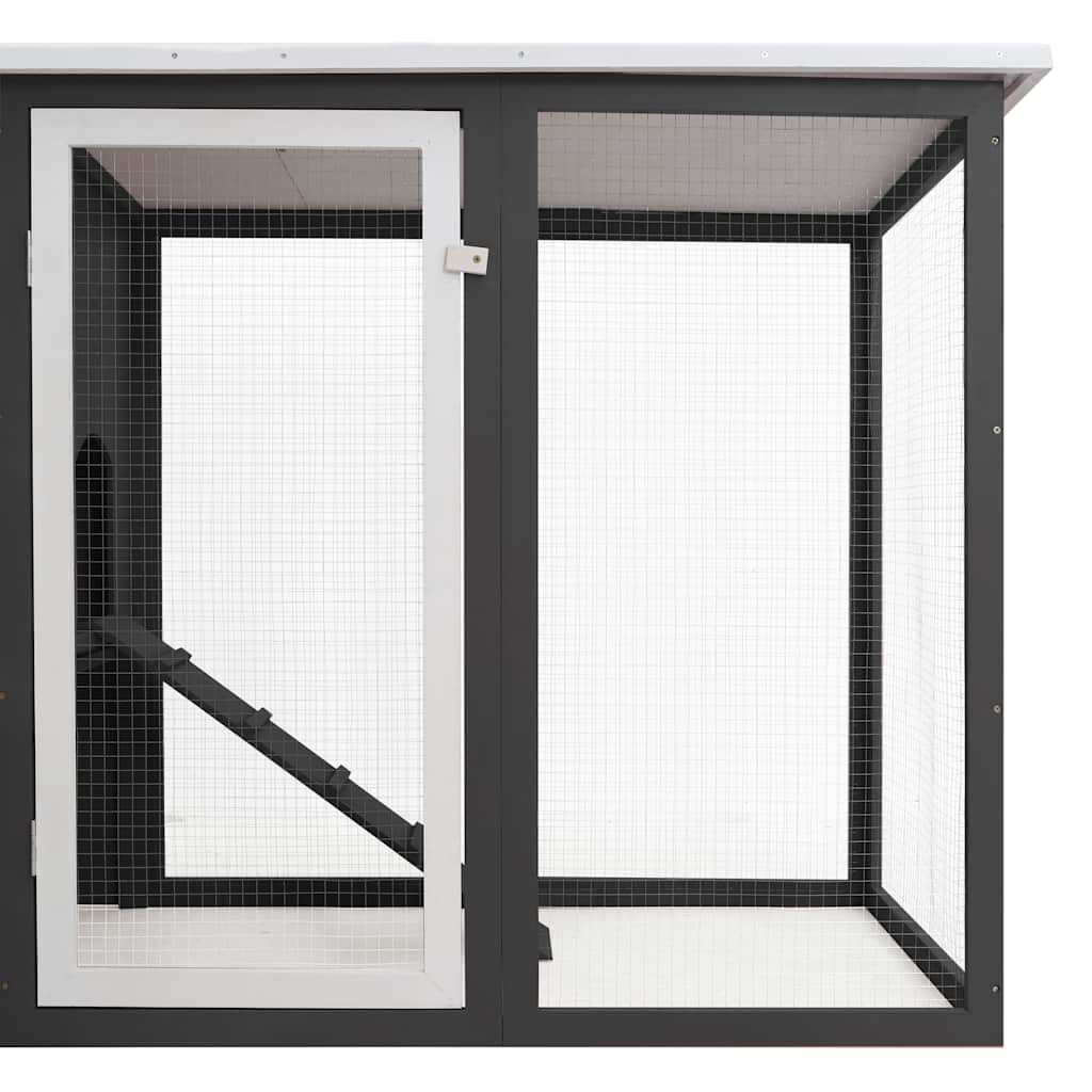 Outdoor Chicken Cage Hen House with 1 Egg Cage Gray Wood