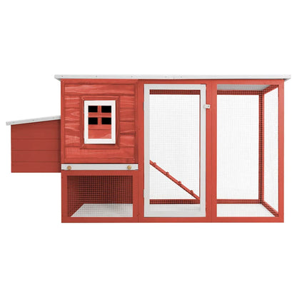 Outdoor Chicken Cage Hen House with 1 Egg Cage Red Wood