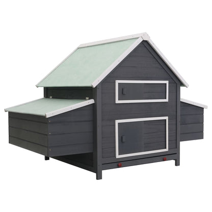 Chicken Coop Grey and white Pinewood, plywood