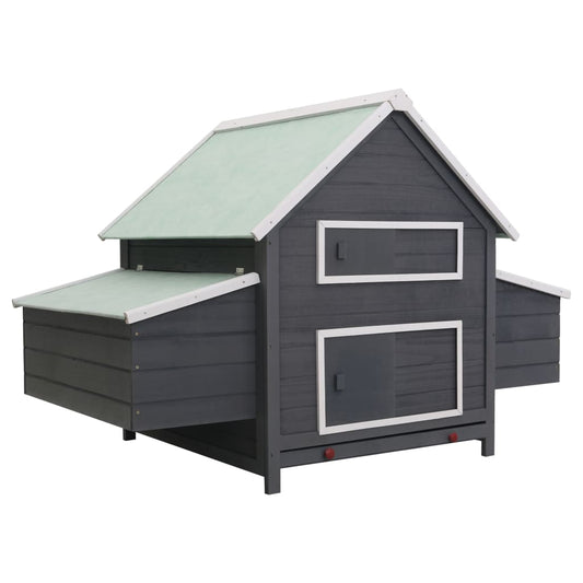 Chicken Coop Grey and white Pinewood, plywood