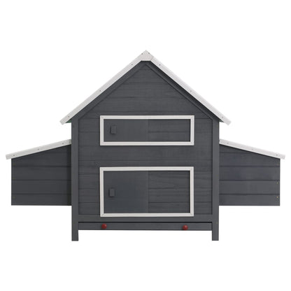 Chicken Coop Grey and white Pinewood, plywood
