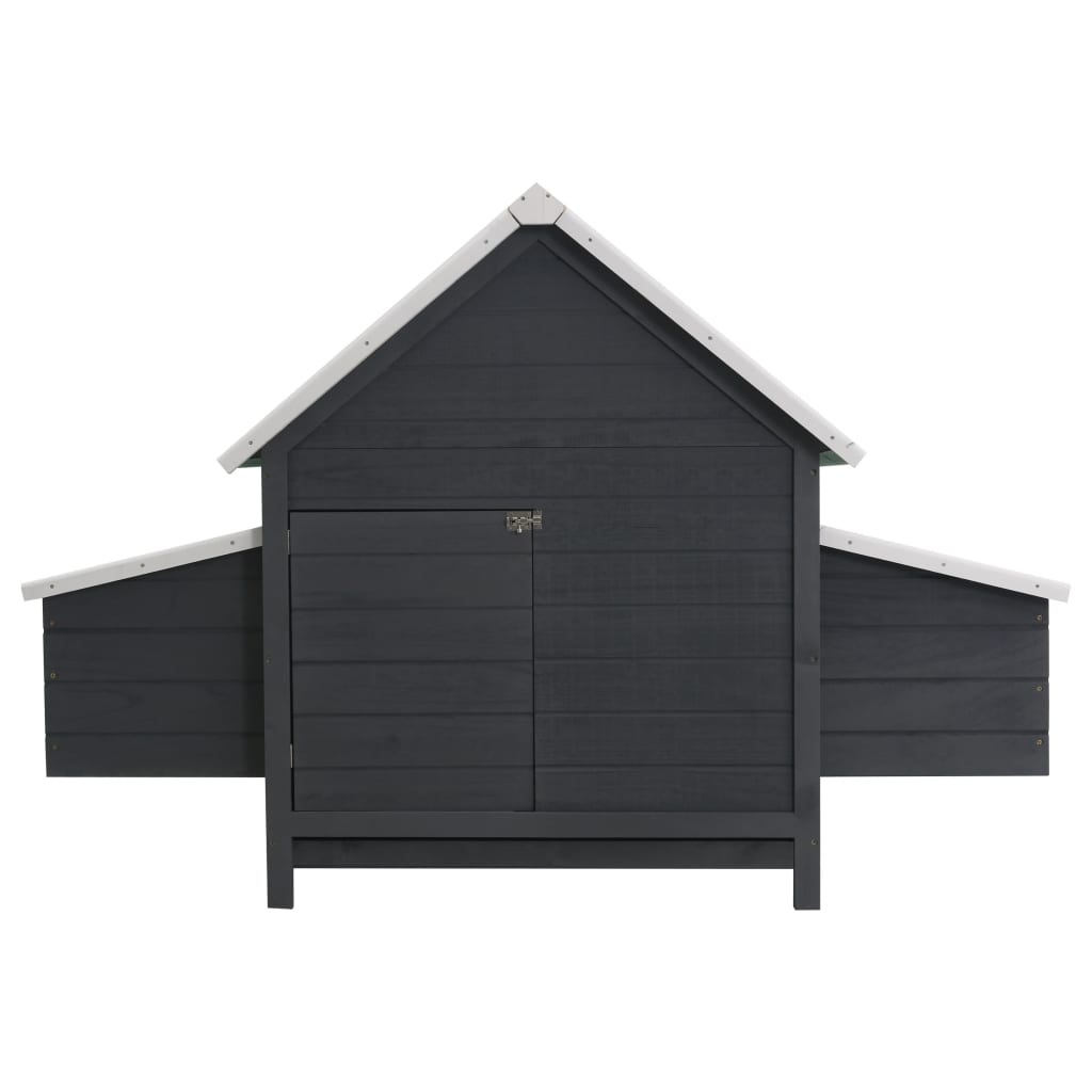 Chicken Coop Grey and white Pinewood, plywood