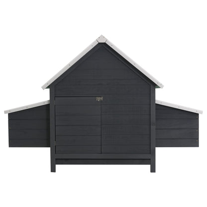 Chicken Coop Grey and white Pinewood, plywood