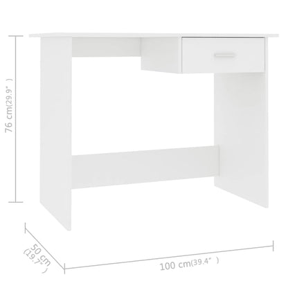 Desk White 39.4"x19.7"x29.9" Engineered Wood