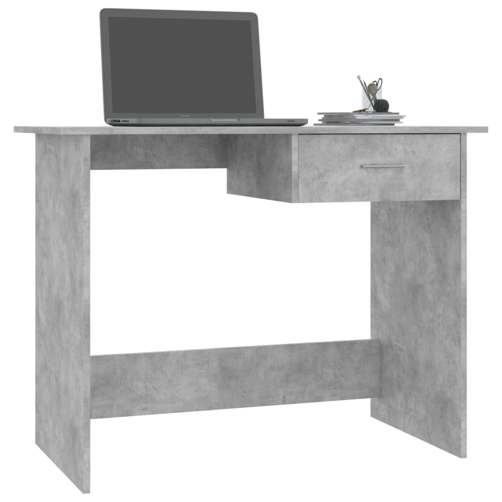 Desk Concrete Gray 39.4"x19.7"x29.9" Engineered Wood