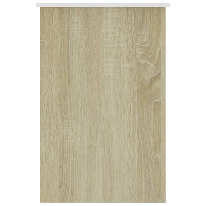 Desk White and Sonoma Oak 39.4"x19.7"x29.9" Engineered Wood
