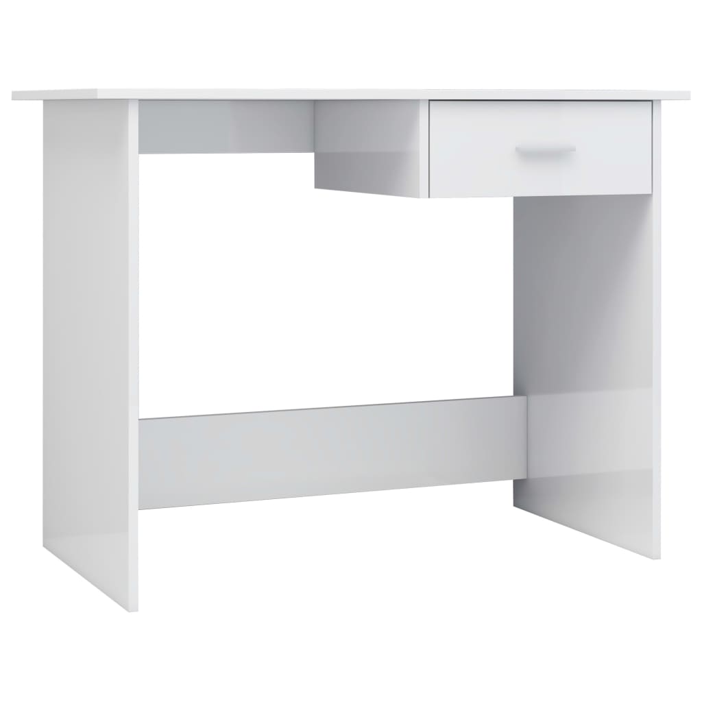 Desk High Gloss White 39.4"x19.7"x29.9" Engineered Wood