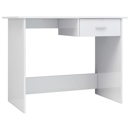 Desk High Gloss White 39.4"x19.7"x29.9" Engineered Wood