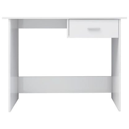 Desk High Gloss White 39.4"x19.7"x29.9" Engineered Wood