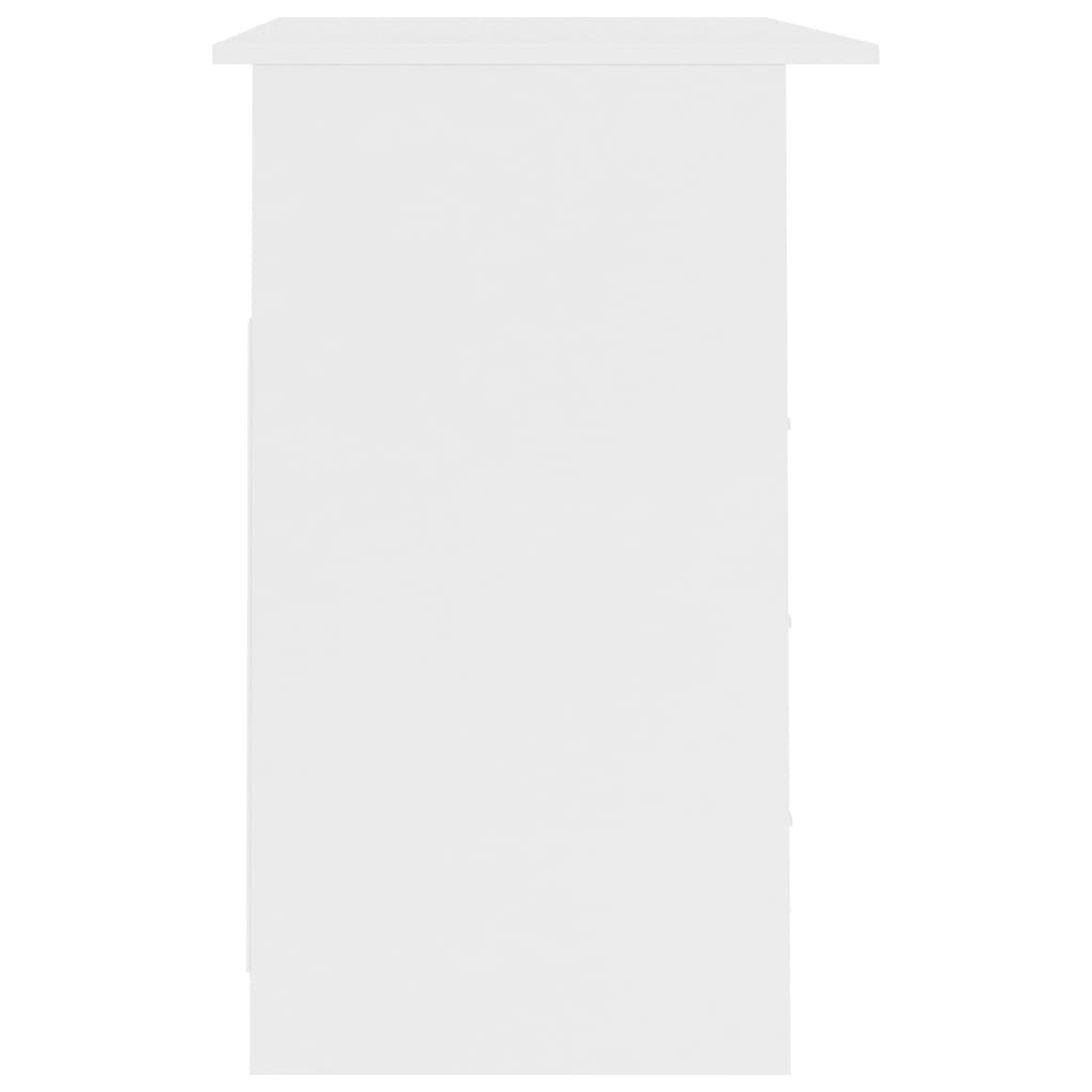 Desk with Drawers White 43.3"x19.7"x29.9" Engineered Wood