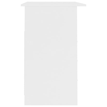 Desk with Drawers White 43.3"x19.7"x29.9" Engineered Wood