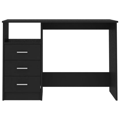 Desk with Drawers Black 43.3"x19.7"x29.9" Engineered Wood