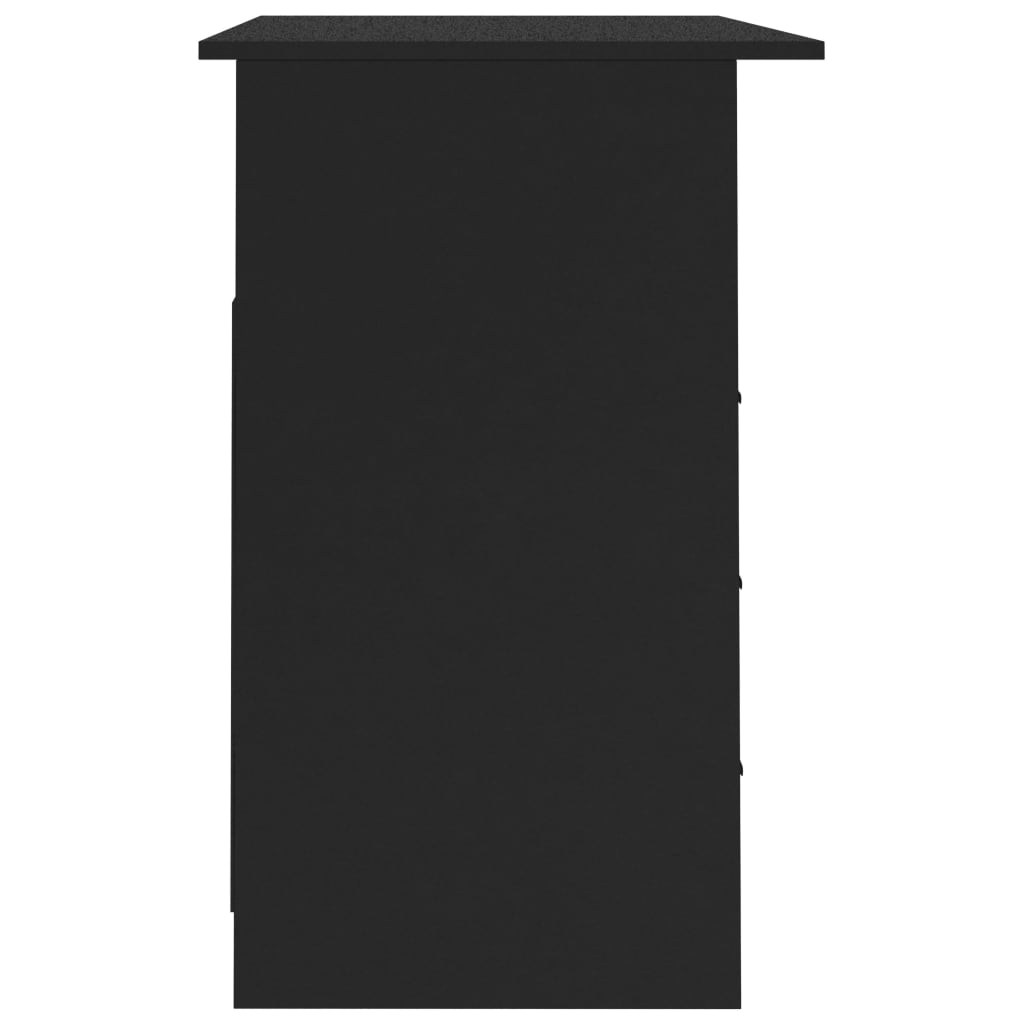 Desk with Drawers Black 43.3"x19.7"x29.9" Engineered Wood