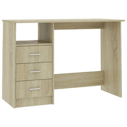 Desk with Drawers Sonoma Oak 43.3"x19.7"x29.9" Engineered Wood